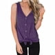 thumbnail image 2 of Chaleco Con Cuello En V Sin Mangas Con Lazo Al Frente Camiseta Mujer Verano Botón Top, Morado, XL Monstrate AP002390-16, 2 of 7