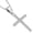 White, variant on 925 Sterling Silver Clear CZ Religious Cross Pendant Necklace, 18"