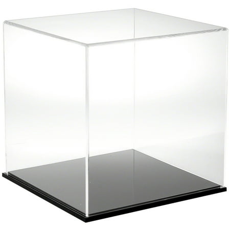 Plymor Clear Acrylic Display Case with Black Base, 12" x 12" x 12"