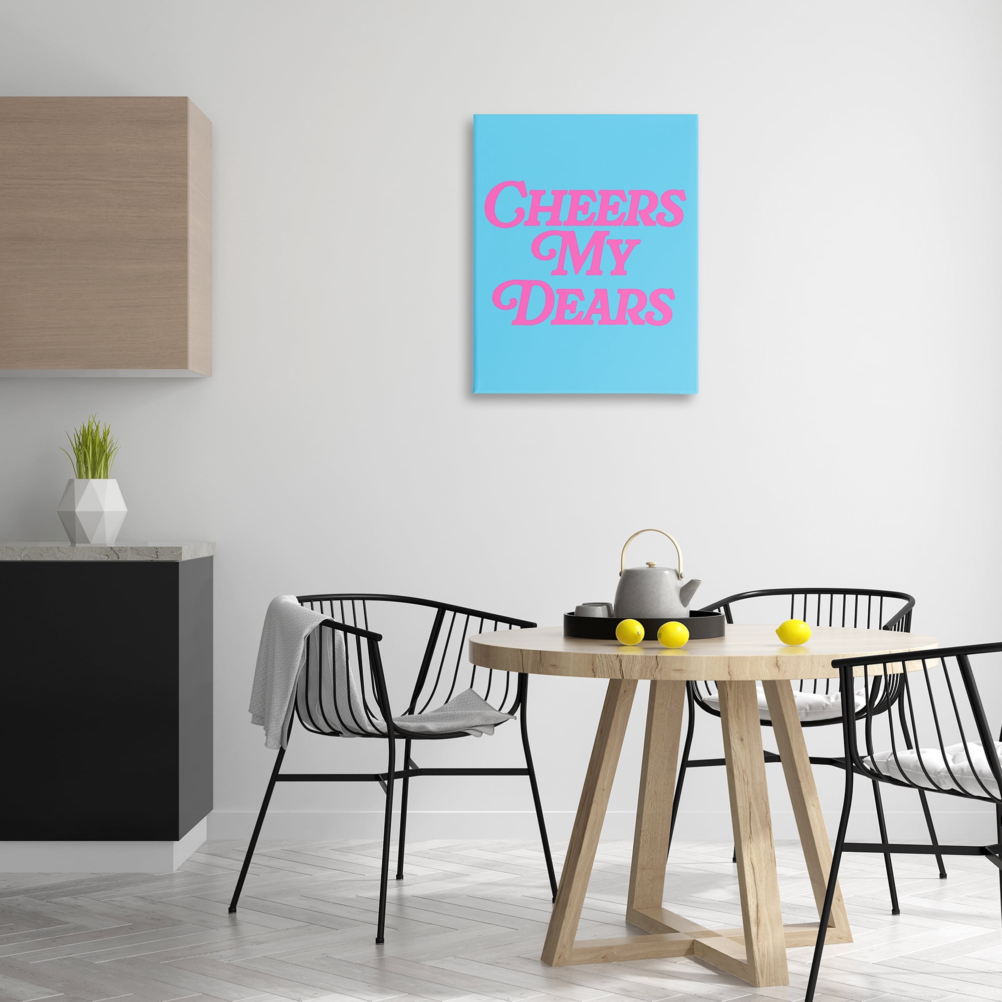 Stupell Industries Cheers My Dears Food & Beverage Painting Wrapped Canvas Art Print Wall Art, 24 x 30