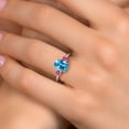 thumbnail image 4 of Gem Stone King 925 Silver and 10K Yellow Gold Swiss Blue Topaz and Pink Moissanite Engagement Ring for Women | 2.71 Cttw | Oval 9X7MM | Gemstone November Birthstone | Size 7, 4 of 6