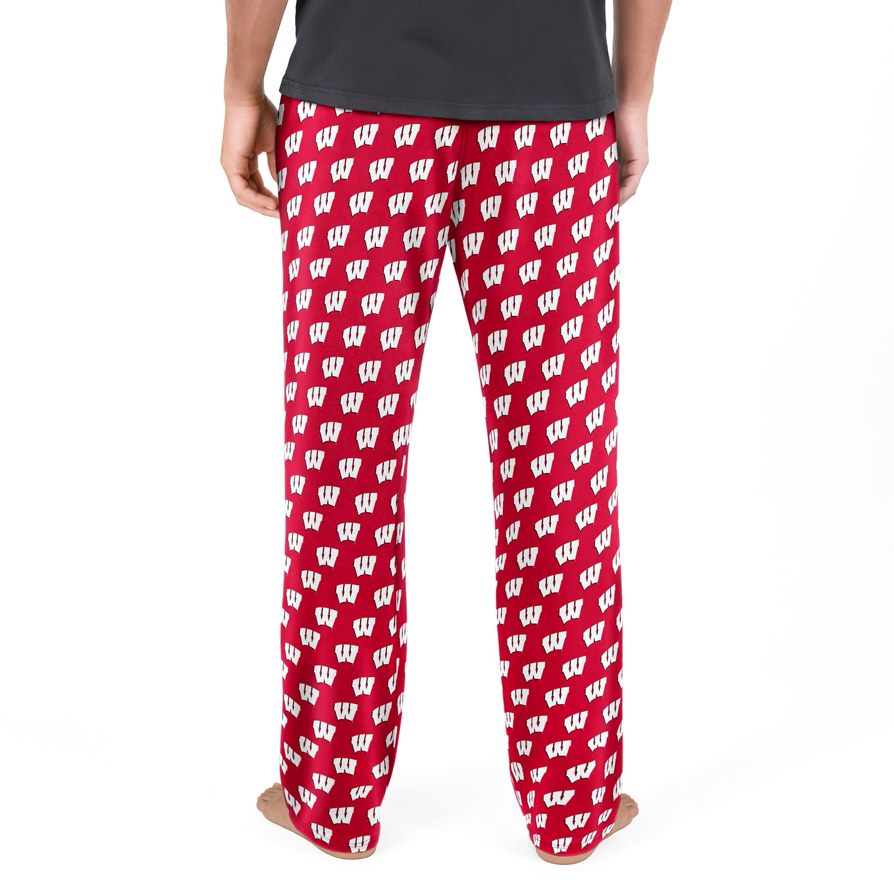 NCAA Mens Wisconsin Badgers All Over Print Pajama Pants