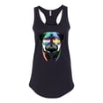 thumbnail image 2 of Wild Bobby, Colorful Pug DJ, Pop Culture, Women Racerback Tank Top, Black, Small, 2 of 4