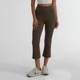 thumbnail image 5 of JYnXIANTI Womens Capris High Waisted Butt Lifting Flare Leggings Comfy Yoga Athletic Capri Pants Ladies Soft Lounge Clothes, 5 of 6