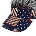 thumbnail image 4 of Jiibva Patriotic Wig Hat Retro Flag Wig Cap Spiked Hair Sun Hat for Funny Patriotic Costume Parties Outdoor Event Hair Accessory, 4 of 7