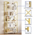 thumbnail image 5 of ModFusion 6 Tier Shelves Bookcase Modern Bookshelf Display Metal Organizer for Office Living Room Bedroom, Gold, 5 of 10