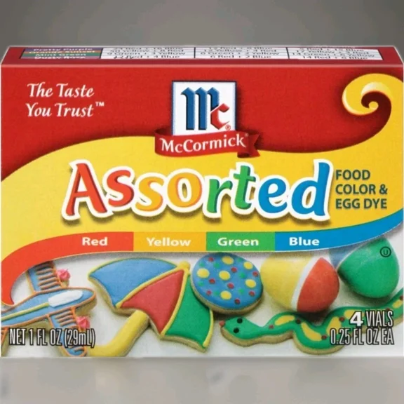 2 Pack - Mccormick Assorted Food Color And Egg Dye 4 Vials/Pack