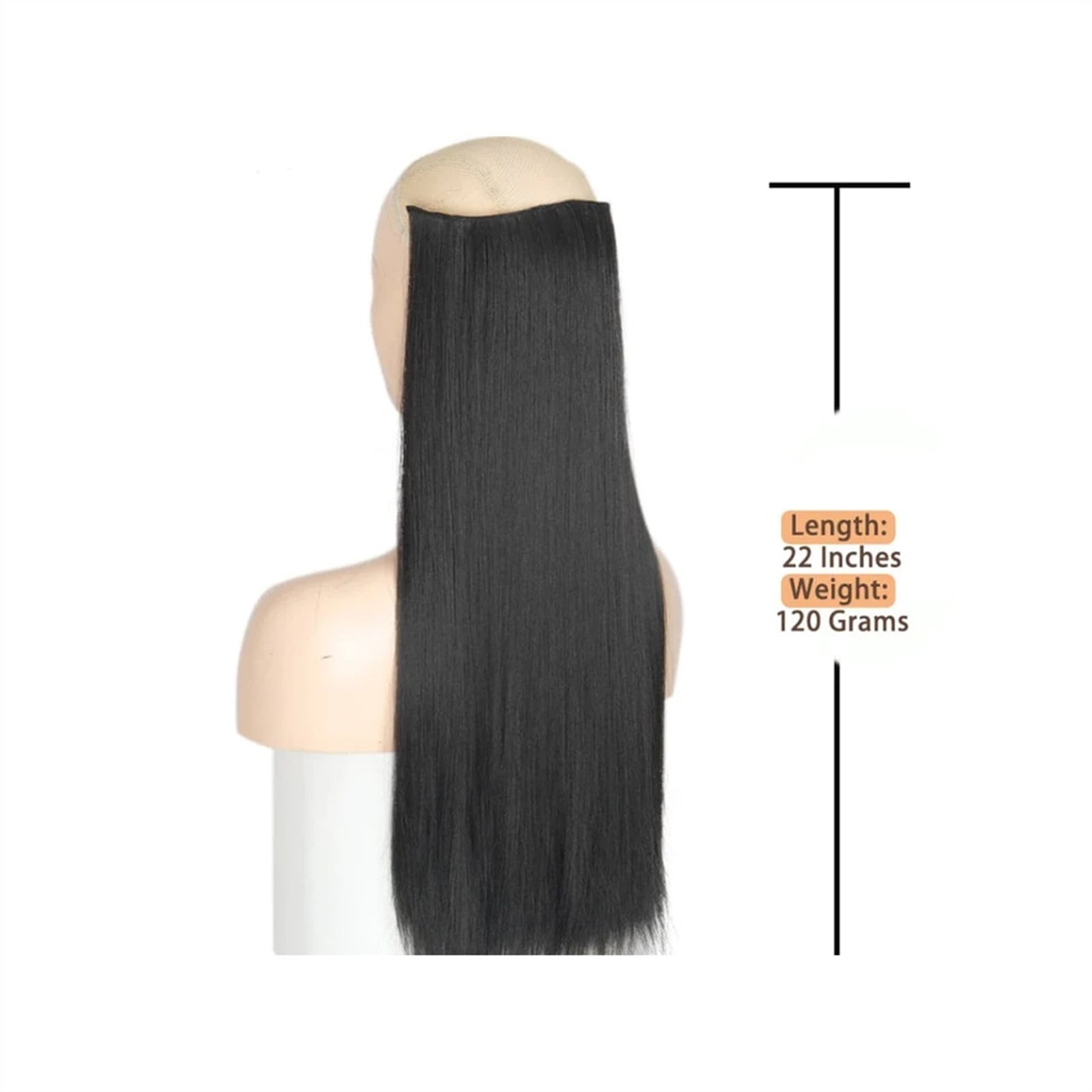Clip in Hair Extensions Real Human Hair Natural Black Hair Extensions Clip in Human Hair Double Weft, Soft Straight Hair Extensions with 5 Clips Clip In One Piece