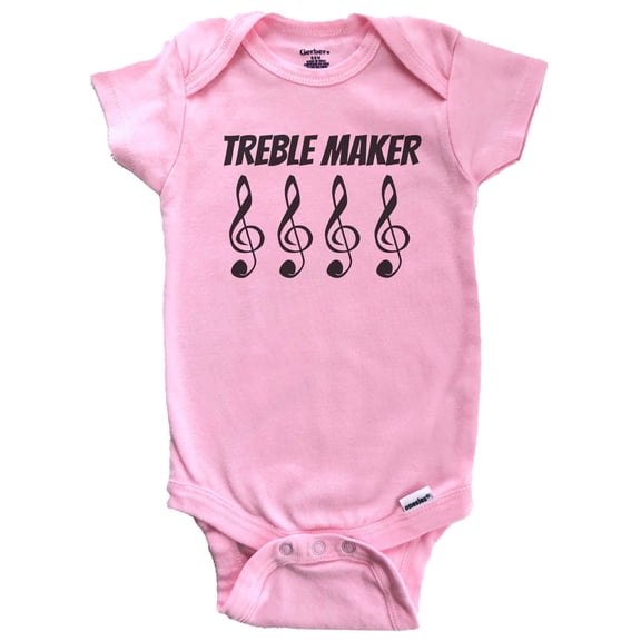 Treble Maker Baby Bodysuit - Funny Baby Bodysuit (Pink)
