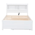 thumbnail image 4 of Full Wood Platform Bed Mattress Foundation with Trundle, Drawers and USB Plugs, Bed Frame Storage Bed w/ Wooden Slats for Boy Girl, No Box Spring Needed, Easy Assembly, 4 of 9