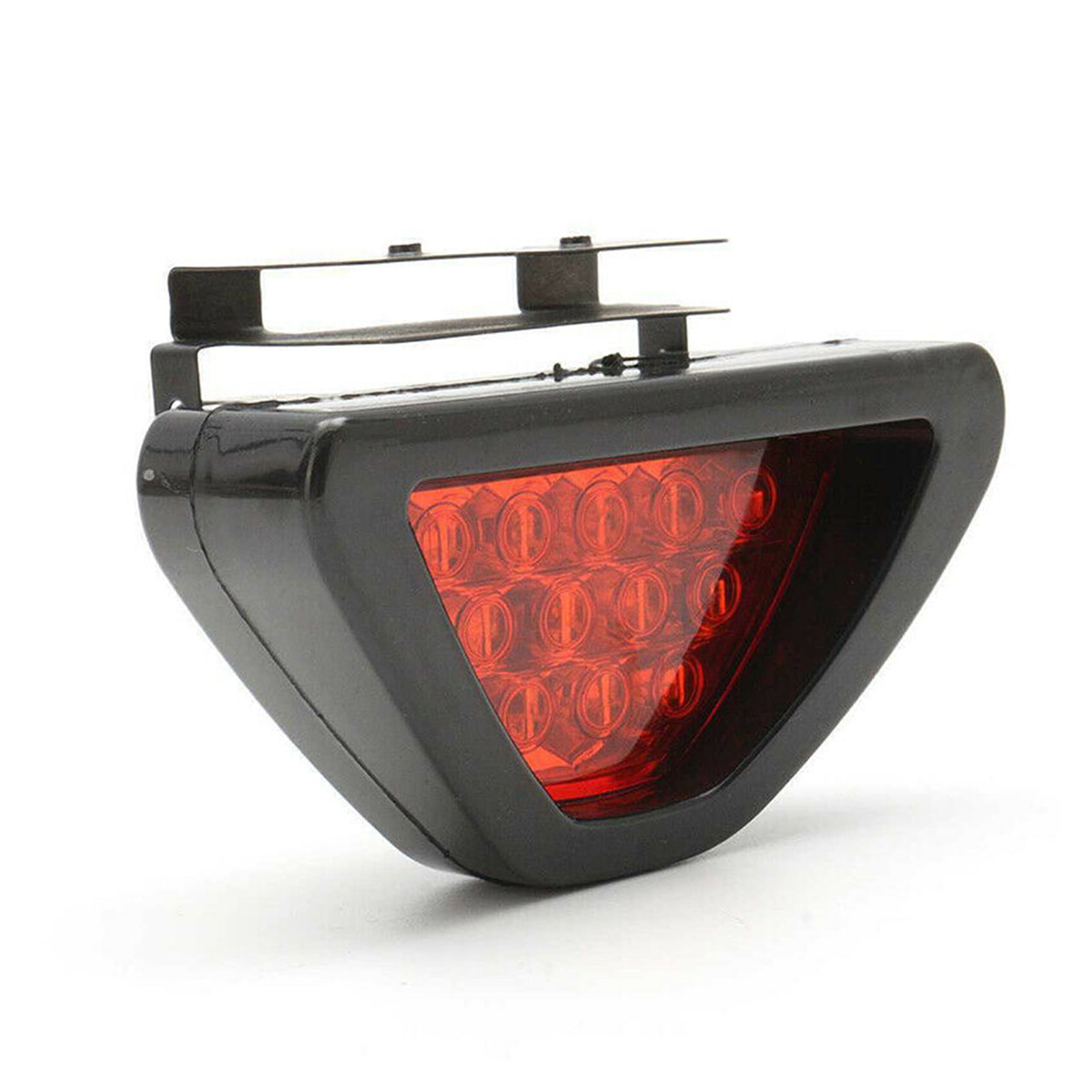 Super Bright F1 Style 12 LED Clamp Flash Mount Strobe 3rd Third Blinking Triangle Taillamp Stop Light Red Len 