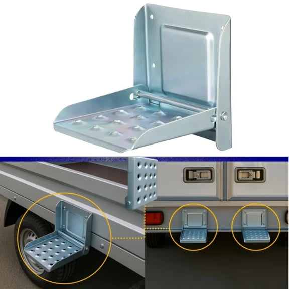 Folding Truck Steps Galvanized Steel Step Enhanced Safety Features Folding Mechanism For Storage