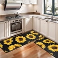 thumbnail image 3 of Kitchen Rugs Sets Of 2,Black Sunflower Pattern Anti Fatigue Kitchen Mat Rugs Non Slip Washable,Decorative Kitchen Floor Mats for Kitchen,Sink,Laundry,17"x47"+17"x47", 3 of 5
