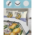 thumbnail image 4 of Lemon Twin XL Size Down Alternative Comforter,Lightweight Comforter Quilt Bedding Set with Pillow Shams Summer Vintage Yellow Fruits Italy Blue Textured All Seasons Bed Comforter Duvet Insert 68"x98", 4 of 7