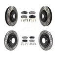 thumbnail image 1 of Transit Auto Front Rear Coated Drilled Slotted Disc Brake Rotors and Ceramic Pads Kit for Car Kia Soul EV KDT-101048, 1 of 11