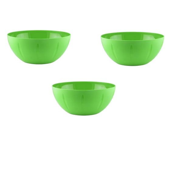 YBM Home 10-Inch Plastic Serve Mixing Bowl for Everyday Meals - Ideal for Cereal, Snacks, Popcorn, Salad, and Fruits, Microwave Safe, 1282-3green