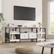 thumbnail image 1 of 63-pulgada moderno-industrial mesa de TV con 2 fabric cajones. entertainment center tvs up to 65 pulgadas rustic blanca media consola almacenamiento estantes abiertos design y metal fra..., 1 of 7