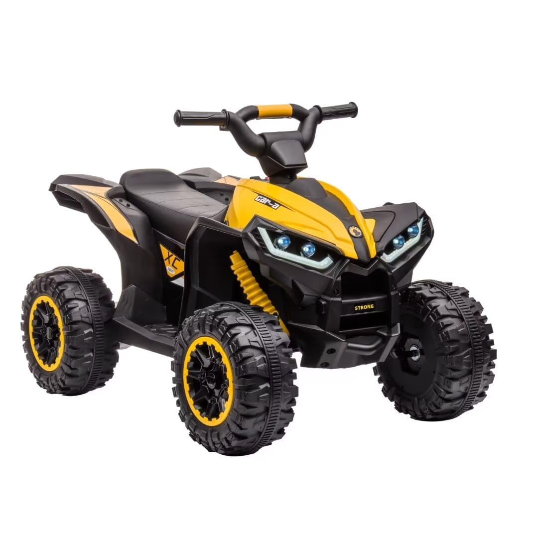 TROPOW Electric Ride On Cars with Remote Control,Kids Ride On ATV 4 Wheeler, Electric Battery-Powered with Remote Control, Music, Horn, Led Lights, USB Port, Treaded Tires