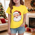 thumbnail image 2 of sdbrld Girls Christmas Shirt Kids Cute Graphic T-Shirt Funny Xmas Holiday Tee Tops Yellow Sizes 3-4 Years, 2 of 4