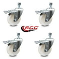 thumbnail image 2 of 4 Inch Nylon Swivel 10mm Threaded Stem Caster Set with Total Lock Brake SCC, 2 of 2
