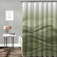 thumbnail image 4 of Shower Curtain Ombre Green Shower Curtains for Bathroom Decor Abstract Ocean Waves Shower Curtain Sets with Hooks Waterproof Fabric Bath Curtain Extra Long 72" X 84", 4 of 6