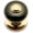 Polished Brass / Black, variant on Rk International CK 319 Porcelain 1" Round Classic Flat Mushroom Button Top Cabinet Knob -