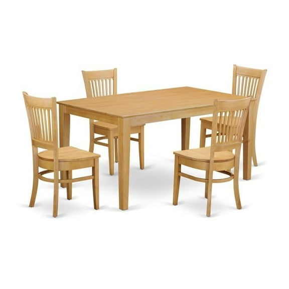 Kitchen Dinette Table & 4 Room Chairs, Oak