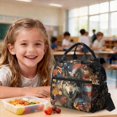 thumbnail image 4 of DISNIMO Wolf American Flag Printed Teen Boys School Backpack Set, 17 Inch Students Book Bags for Boys Backpack Set with Lunch Bag & Pencil Pouch, Back to School Gift-, 4 of 7