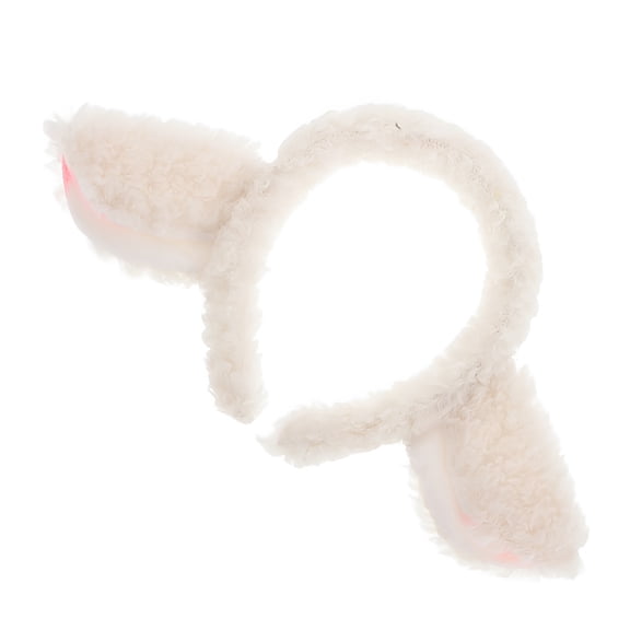 OQRKI Raindrops Fluffy Lamb Ear Headband 1 Set Plush Cartoon Headwear Cute Animal Ear Hair Hoop Decorative Sheep Ear Headband