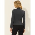 thumbnail image 3 of AllegK ChaqueDe Traje De ChaqueElástiCon Cuello De SolaPaOficiDe Trabajo PaMujer Gris Oscuro M, 3 of 4