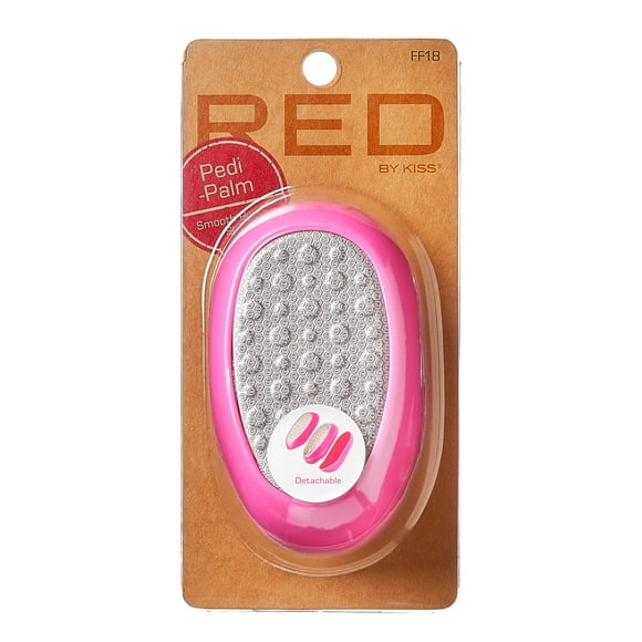 Red By Kiss Lime à Pied en Acier Inoxydable 2 en 1 pour Enlever les Callosités des Pieds Secs et Mouillés Peau Lisse et Rugueuse Inclut 2 Grains (Doux et Durs) Lavable pour Talons Fissurés