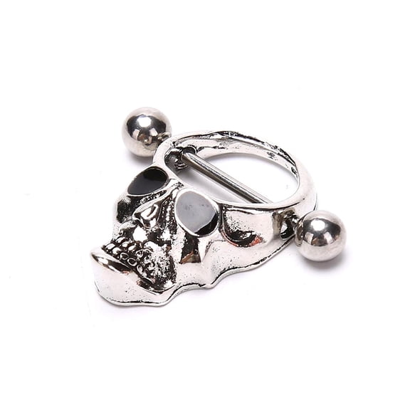 1 pcs Skull Bars Nipple Ring Piercing Bar Stainless Steel Barbell Body Breast Jewe WA
