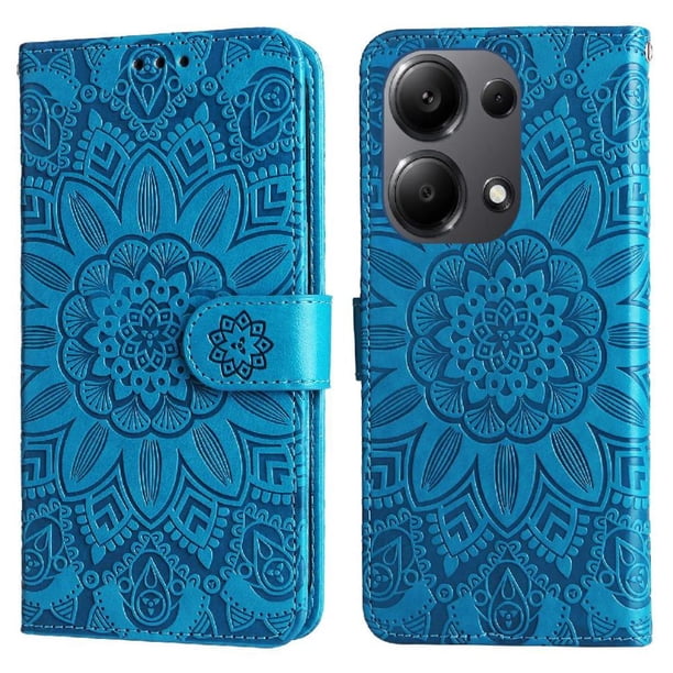 Funda tipo cartera GANGXUN para Xiaomi Poco M6 Pro 4G , diseño girasol, cuero PU, soporte, cierre magnético, tarjetero