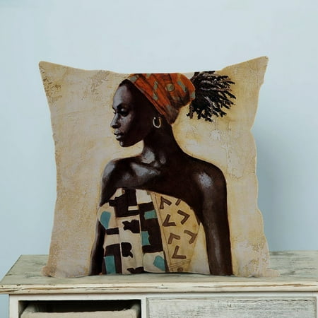 GCKG Beautiful African Woman Pillow Case Pillow Cover Pillow Protector Two Sides 20 x 20 (Best 20 Universities In Africa)
