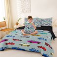 thumbnail image 3 of Castle Fairy Rustic Wood Happy Camping Bedding Comforter Set 7pcs for Adults, Camo Camper Tree Queen Bedding Sets for Bedroom, Mint Teal,Black Reversible, 3 of 7