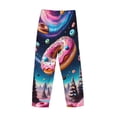 thumbnail image 3 of Vsdgher Starry Sky Pine Tree Donut Print Mens Pajama Pants Sleep & Lounge Pants, PJ Bottoms With elastic waistb and Pockets, 3 of 5