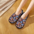 thumbnail image 5 of KLL Leaves Flower Slippers for Women Men House Slip on Indoor Outdoor Bedroom Furry Fleece Lined Ladies Comfy Anti-Skid Rubber Hard Sole-Medium, 5 of 8