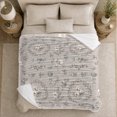 thumbnail image 4 of YShenghong Delicate Cotton And Eucalyptus Botanical Wreath Pattern Printed Flannel Blanket, 4 of 7