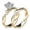 Gold-M, variant on Platinum Plated Simulated Diamond Engagement Rings Set Princess Wedding Rings for Women Big Engagement Bridal Sets Silver Promise Rings
