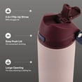 thumbnail image 3 of TAL 24oz Stainless Steel 2-in-1 Straw and Chug Water Bottle with Push Lid, Mauve, 3 of 11