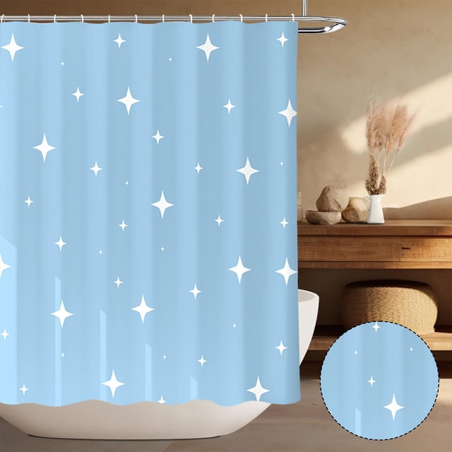 Juego de cortinas de ducha | Mampara de baño de plástico impermeable | No necesito taladro | Incluye 8 Hooks | Diseño de cuadrícula engrosada | Azul, Marrón, Blanco | 180x100cm | Instalación fácil |
