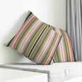 thumbnail image 3 of Colorful Striped Pillow Covers 16x16 Inch Decorative Throw Pillow Cover, Sage Green Pink White Vertical Lines Sofa Pillowcases Accent Cushion Case Home Decor Bedroom Living Room, 3 of 6