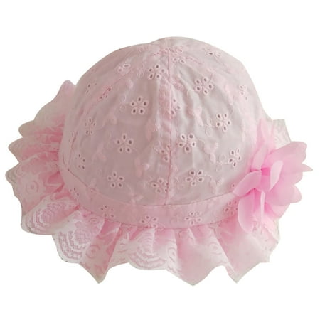 

Lovely Baby Kids Girls Toddler Flower Cloth Cap Sunshade Hollow Sun Hat