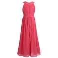 thumbnail image 3 of iEFiEL Girls Rhinestone Accent Wedding Bridesmaid Pageant Birthday Party Dress Watermelon Red 6, 3 of 7