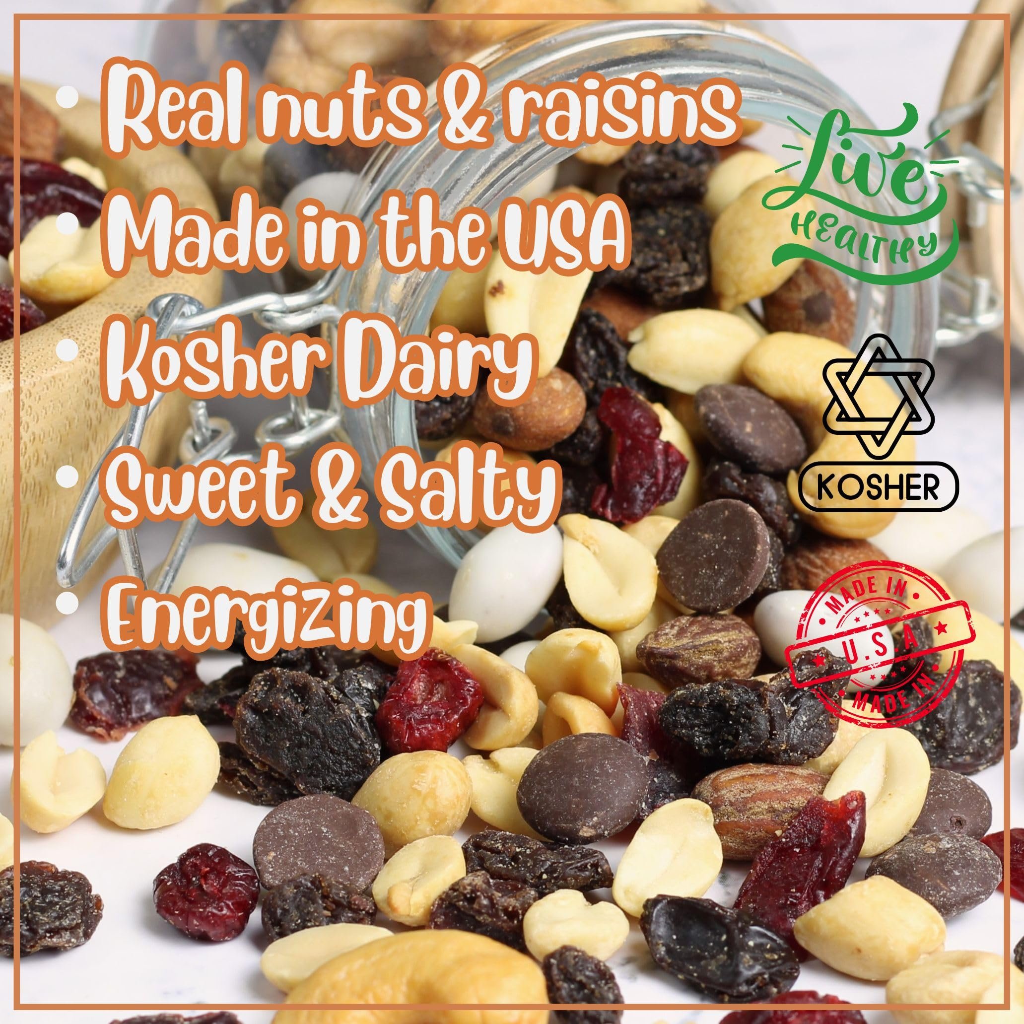 Deluxe Trail Mix with Greek Yogurt, Chocolate, Fruit and Nuts by Its Delish, 2 Lbs Bulk Bag  Healthy Mix of Greek Yogurt Coated Raisins & Dark Chocolate Chips, Sweet & Salty Snack  Kosher Dairy
