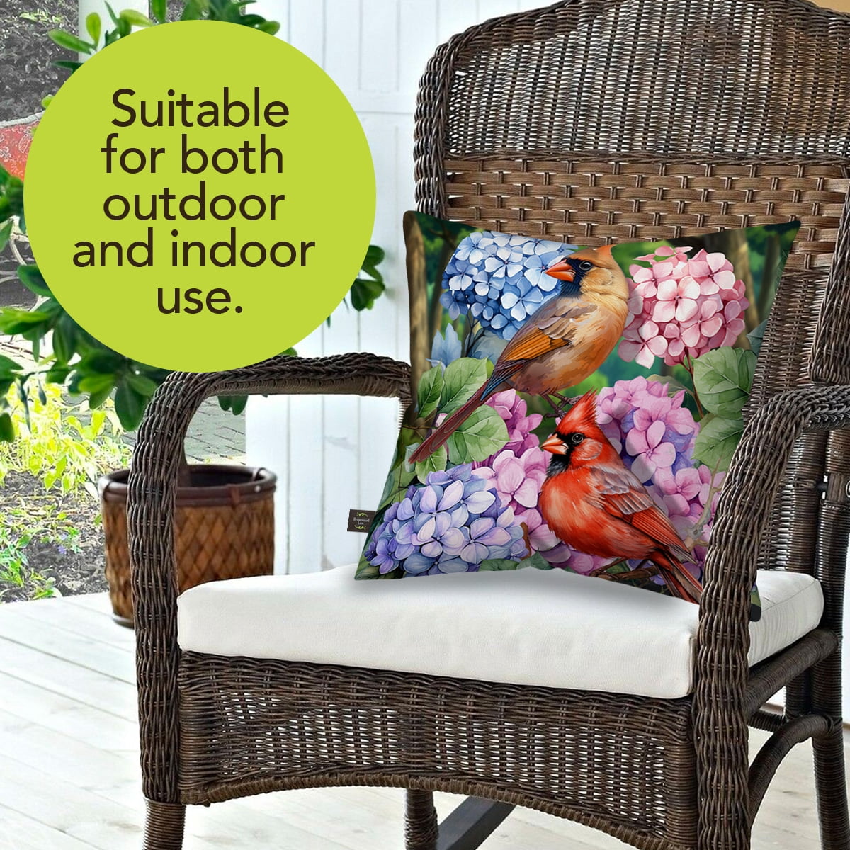 Briarwood Lane Spring Indoor/Outdoor Pillow 17x17 Perched Cardinals For Spring Pillow