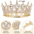 thumbnail image 5 of Gold Crown for Women, Crystal Queen Tiaras Headband Wedding Bridal Hair Accessories, Birthday Party Prom Cake Topper, 5 of 5