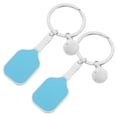 thumbnail image 1 of CRAFTHROU 2pcs Tennis Racket Keyring Zinc Alloy Mini Pickleball Paddle Charm Decoration for Sports Enthusiasts Birthday, 1 of 8
