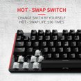 thumbnail image 2 of ¡Vaya! Teclado mecánico GK705 con interruptor de intercambio en caliente, 104 teclas, teclado para juegos por cable resistente al agua RU/EE. UU., retroiluminado Anti-Ghosting para PC, 2 of 5