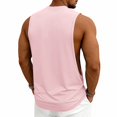 thumbnail image 4 of Domuza Casual Tank Tops Men Vintage Wash Breathable Sleeveless Crew Neck Solid T-Shirts 2026 Summer Gym Athletic Beach Cotton Tops Pink S, 4 of 5